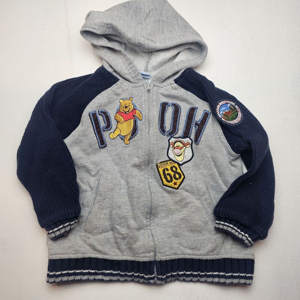 Vintage Pooh And Tigger Zip Ip Hoodie Size 3t